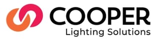 Cooper Lighting Solutions logo with orange and pink swirl icon